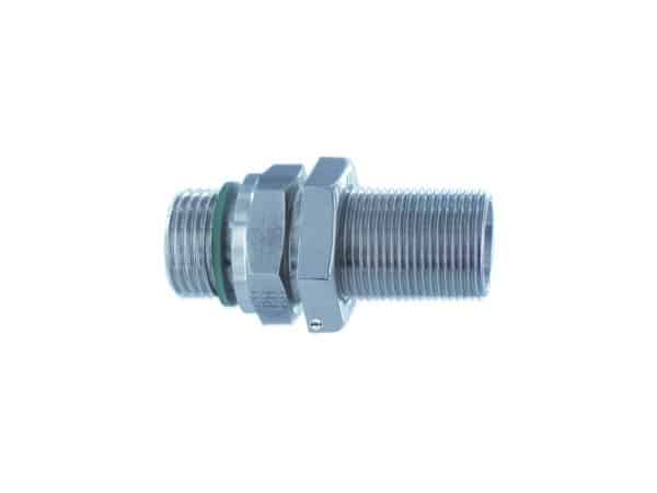 12S DIN 24 degree to 3/8 inch BSPP male bulkhead adapter