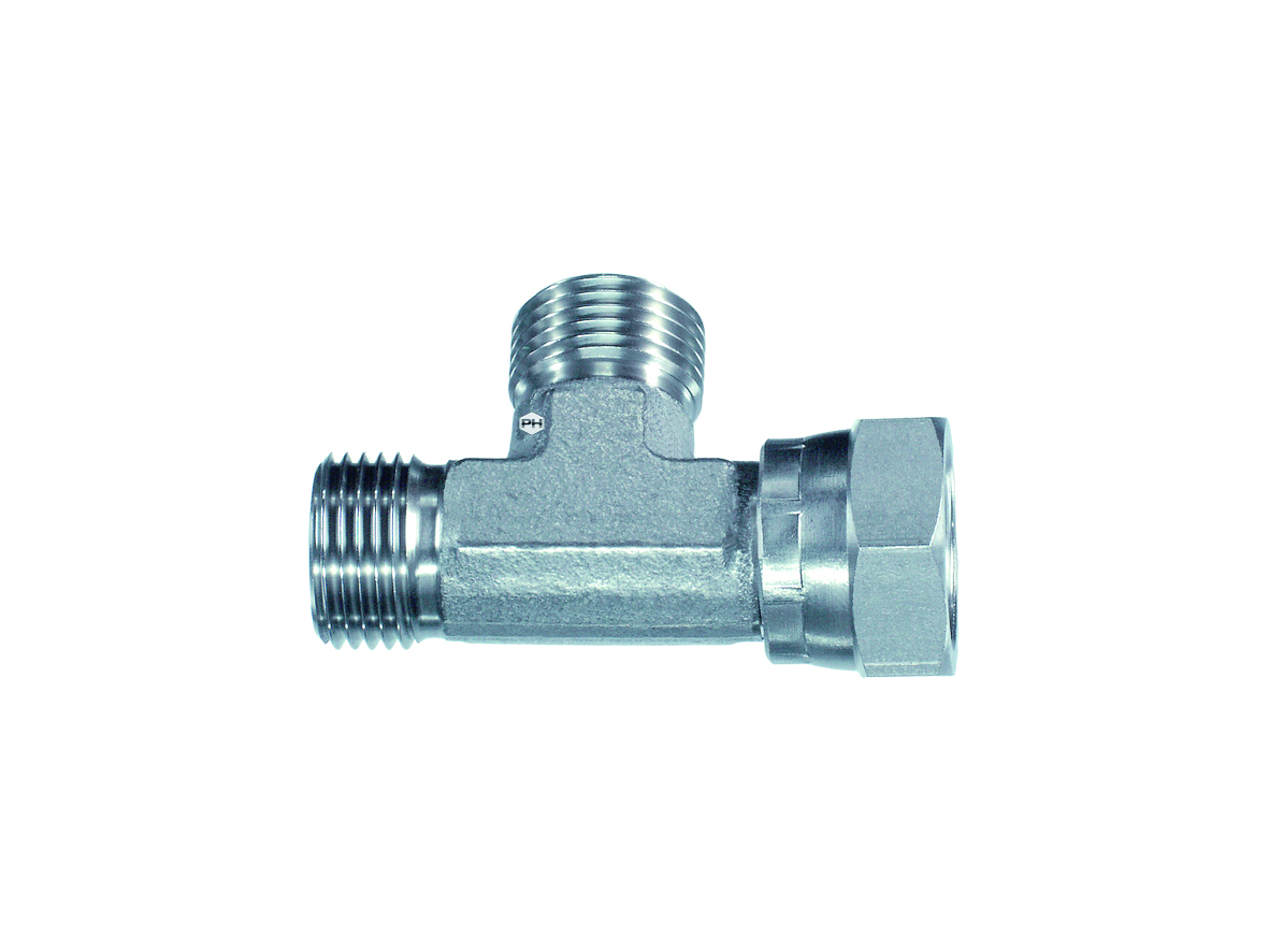 BSPP swivel female run tee
