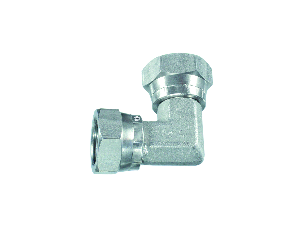 BSPP swivel female female 90° elbow