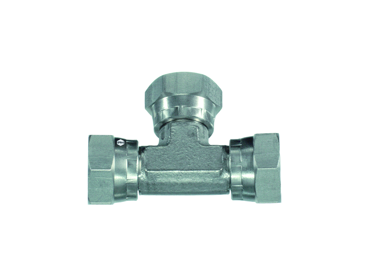BSPP swivel female equal tee