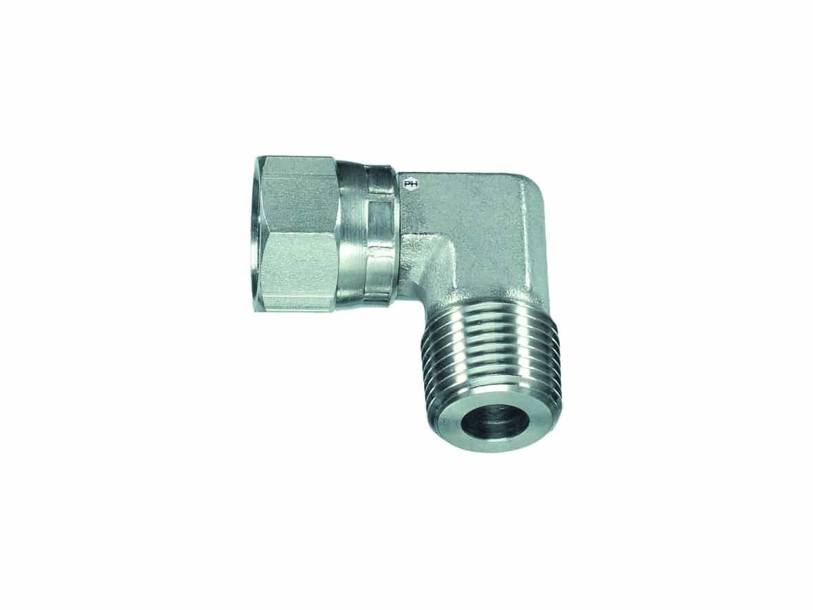 37° flare JIC swivel female to NPT male 90° elbow