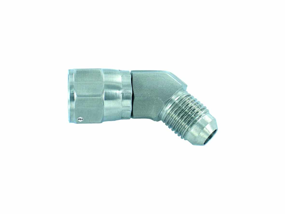 37° flare JIC swivel female to male 45° elbow