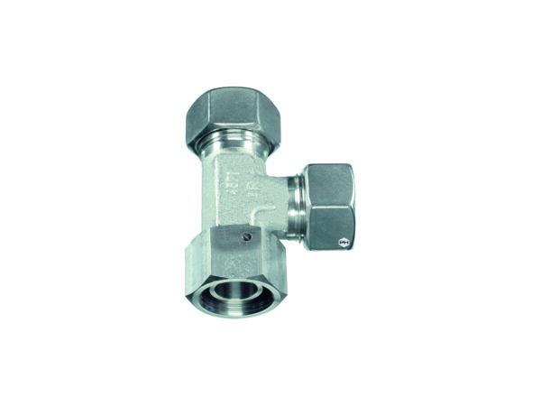 18mm L series adj cone sealing (viton) run tee DIN 2353