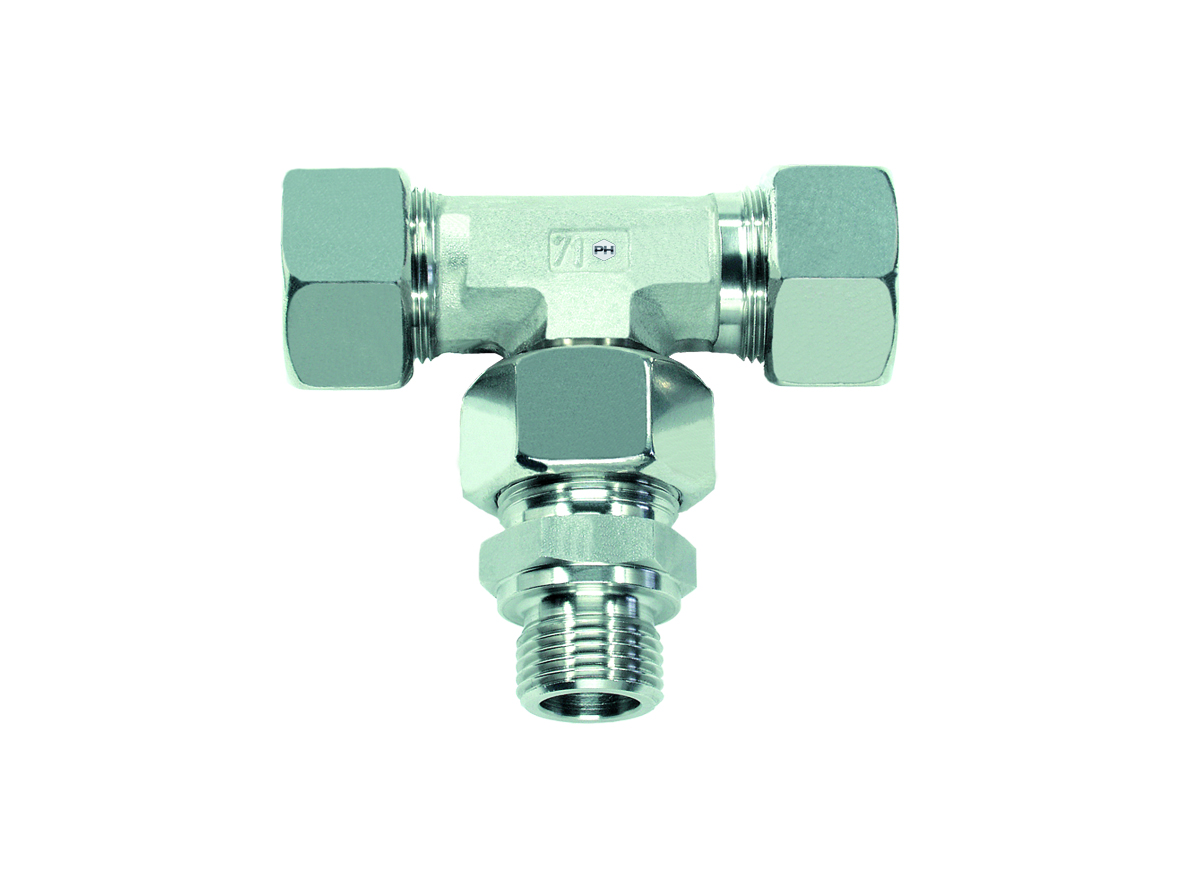 Adjustable standpipe branch tee with BSP parallel male stud
