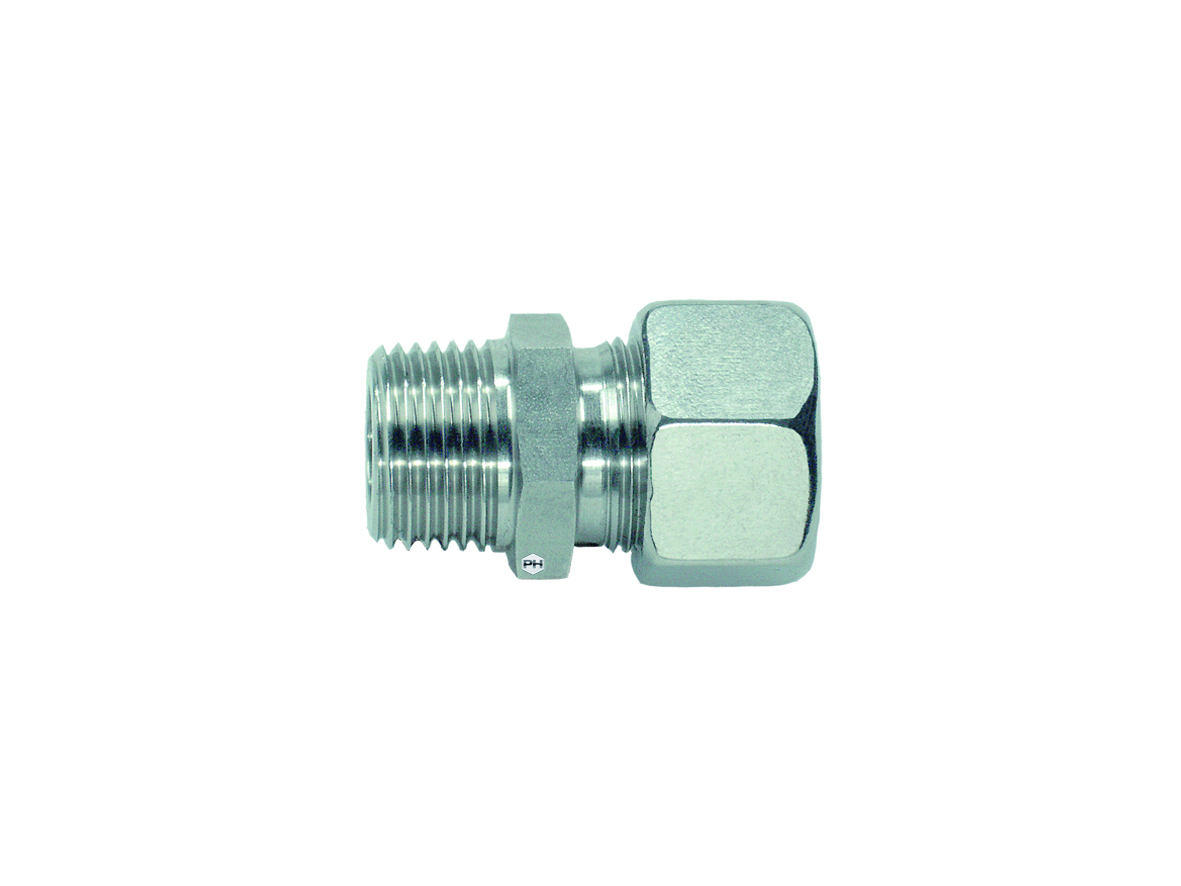 Male stud coupling to metric taper